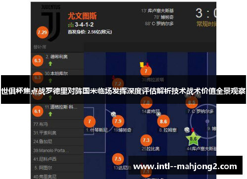 世俱杯焦点战罗德里对阵国米临场发挥深度评估解析技术战术价值全景观察